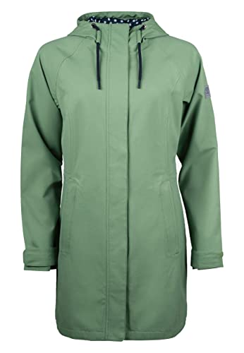 ELKLINE Damen Regenmantel Feel Good | wasserdicht halblang | verstellbare Kapuze Softshell Regenjacke | 2022023, Farbe:moosgreen, Größe:46 von ELKLINE