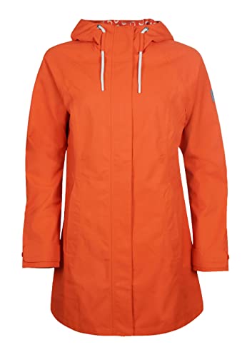 ELKLINE Damen Regenmantel Feel Good | wasserdicht halblang | verstellbare Kapuze Softshell Regenjacke | 2022023, Farbe:mandarin, Größe:42 von ELKLINE