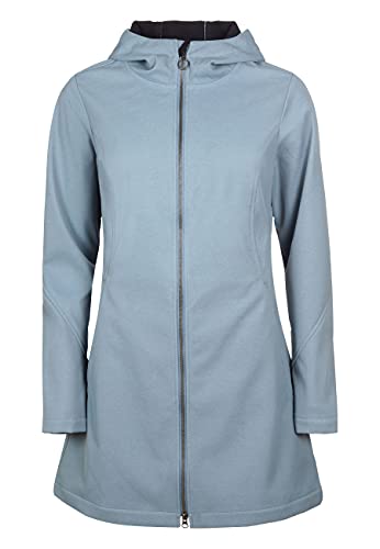 ELKLINE Damen Softshelljacke Soft Skills | Kapuzenmantel tailliert halblang | wasserabweisend windicht | 2013052, Farbe:ashblue, Größe:38 von ELKLINE