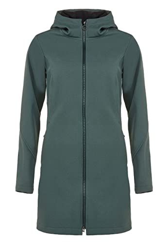 ELKLINE Damen Softshelljacke Soft Skills | Kapuzenmantel tailliert halblang | wasserabweisend windicht | 2013052, Farbe:darkgreen, Größe:46 von ELKLINE