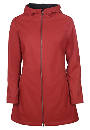 ELKLINE Damen Softshelljacke Soft Skills | Kapuzenmantel tailliert halblang | wasserabweisend windicht | 2013052, Farbe:syrahred, Größe:34 von ELKLINE