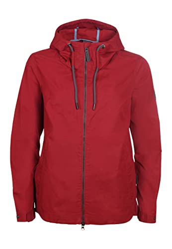 ELKLINE Damen Wachsjacke Meadowland | wasserabweisende Outdoorjacke mit Kapuze | pflegeleichte Regenjacke 2017006, Farbe:darkred, Größe:40 von ELKLINE