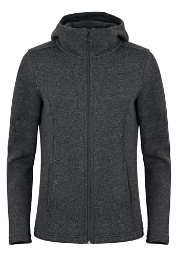 ELKLINE Damen Wollfleece Jacke Beyond | leicht tailliert mit Kapuze, warm und sportlich leicht zu tragen | Wolljacke Fleecejacke 2014102, Größe:44, Farbe:anthramelange von ELKLINE