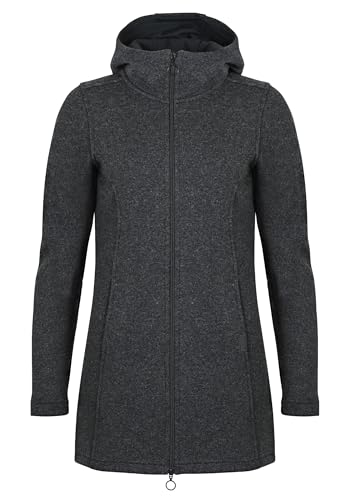 ELKLINE Damen Wollfleece Mantel Together | Übergangsjacke leicht tailliert mit 2-Wege-Reißverschluss wärmend Strickfleece Wolle Herbst Winter 2014103, Größe:38, Farbe:anthramelange von ELKLINE