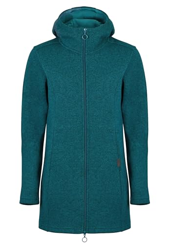 ELKLINE Damen Wollfleece Mantel Together | Übergangsjacke leicht tailliert mit 2-Wege-Reißverschluss wärmend Strickfleece Wolle Herbst Winter 2014103, Größe:44, Farbe:darkocean von ELKLINE