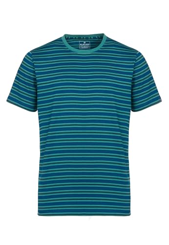 ELKLINE Herren T-Shirt Johann | Basic Streifen Kurzarm Shirt Baumwolle 1041224, Größe:3XL, Farbe:Blue Coral - Trekking Green von ELKLINE