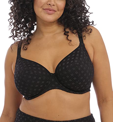 Elomi Plus Bazaruto Plunge Underwire Bikini Top, 38FF, Black von ELOMI