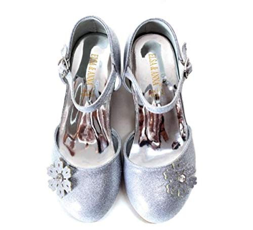 ELSA & ANNA Glitzer Schuhe Mädchen – Prinzessin Schuhe mit 3 cm hohem Absatz – Schuhe für ELSA Kleid - SHOES2 (eu_Footwear_Size_System, Toddler, Women, Numeric, medium, Numeric_28) von ELSA & ANNA