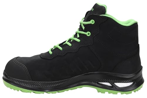 ELTEN Sicherheitsschuhe Stewart XXG Pro GTX black-green Mid ESD S3 HI CI, Damen und Herren, Leder, Kunststoffkappe (leichter als Stahlkappe), leicht, klassisch Schwarz,Grün 43 von ELTEN