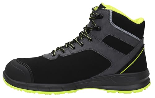 ELTEN Sicherheitsschuhe Loan XXSports Pro black-lime Mid ESD S3, Damen und Herren, Textil, Stahlkappe, leicht, sportlich Schwarz,Grün 41 von ELTEN