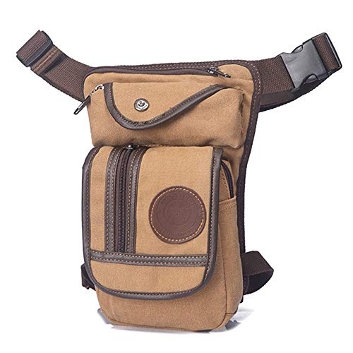 Beintasche,Beintasche Motorrad Leinwand/Nylon Männer Taille Pack Bein Tropftaschen Motorrad Crossbody Messenger Schultergürtel Bum Männliche Hüfte Geldbörse Tasche Oberschenkel Fanny Taschen (Color von ELTOX