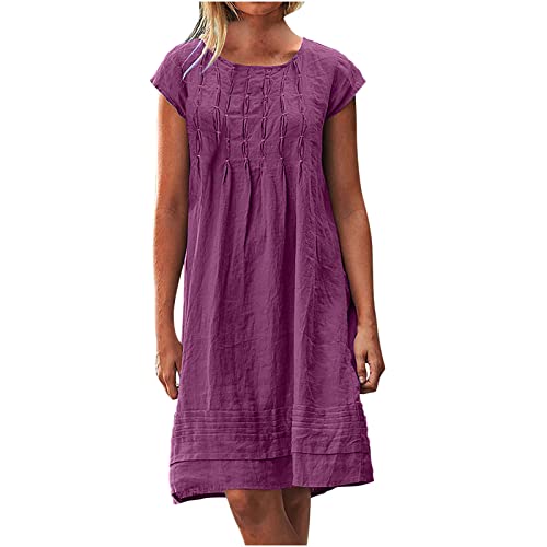 Blusenkleid Damen Sommer Leinen Minikleid Knielang A Linie Kleid Rundhals Kurzarm Sommerkleid Leicht Vintage Leinenkleider Mode Einfarbig Strandkleider Hohe Taille Plissiert Kleider Blusenkleid Damen Sommer Leinen Minikleid Knielang A Linie Kleid Rundhals Kurzarm Sommerkleid Leicht Vintage Leinenkleider Mode Einfarbig Strandkleider Hohe Taille Plissiert Kleider von EMATOP
