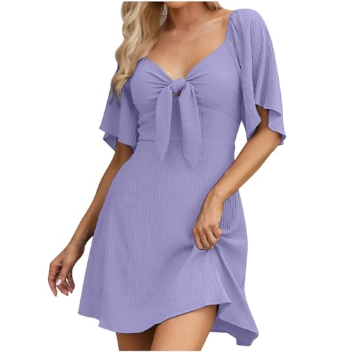 Damen Casual Kurzarm Sommerkleid Knielang Minikleid Locker V-Ausschnitt Blusenkleid Baumwolle Einfarbig Strandkleid Hohe Taille Festlich Kleider A-Linie Kleid Angebote des Tages Heute Damen Casual Kurzarm Sommerkleid Knielang Minikleid Locker V-Ausschnitt Blusenkleid Baumwolle Einfarbig Strandkleid Hohe Taille Festlich Kleider A-Linie Kleid Angebote des Tages Heute von EMATOP