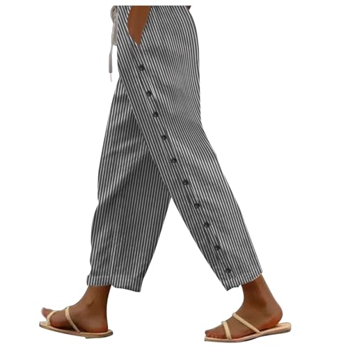 EMATOP 7/8 Leinenhose Damen Sommer Leicht Sporthose Baumwolle Leinen Stoffhose Lockere Einfarbig Sommerhose Lässig High Waist Strandhose mit Taschen Freizeithose Elegant Haremshose für Frauen EMATOP 7/8 Leinenhose Damen Sommer Leicht Sporthose Baumwolle Leinen Stoffhose Lockere Einfarbig Sommerhose Lässig High Waist Strandhose mit Taschen Freizeithose Elegant Haremshose für Frauen von EMATOP