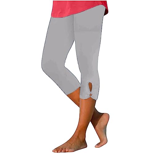 EMATOP Angebot des Tages blitzangebot 3/4 Leggings Damen Sommer Sport Jogginghose High Waist Sporthose Baumwolle Blickdicht Yoga Hose Kurze Einfarbig Sportleggins Elastische Taille Yogahose Laufhose von EMATOP