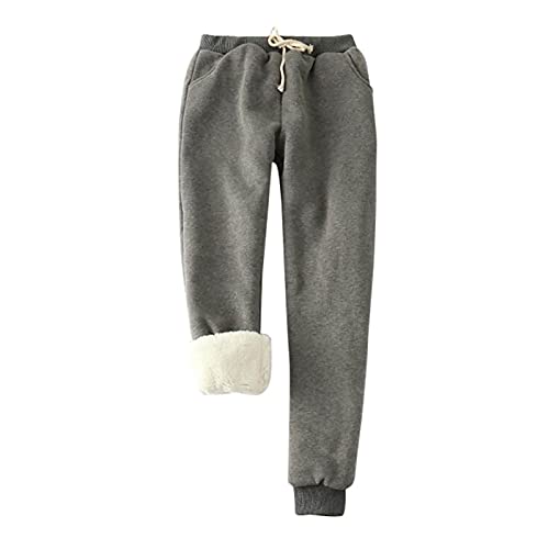 EMATOP Angebote des Tages Heute Damen Jogginghose Damen Warme Fleece Sporthosen Winter Thermo Gefütterte Sweatpants Lang Baumwolle Freizeithose Elastische Taille Laufhose mit Taschen Yogahose von EMATOP