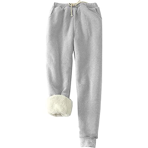 EMATOP Black Friday Angebote 2023 Jogginghose Damen Warme Fleece Sporthosen Winter Thermo Gefütterte Sweatpants Lang Baumwolle Freizeithose Elastische Taille Laufhose mit Taschen Yogahose von EMATOP