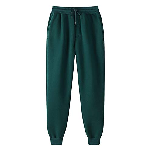 EMATOP Damen Baumwolle Sporthose High Waist Jogginghose Warme Lang Sweathose Casual Einfarbig Trainingshose Leicht Sport Freizeithose mit Taschen Kordelzug Laufhosen Weich Bequem Yogahose von EMATOP