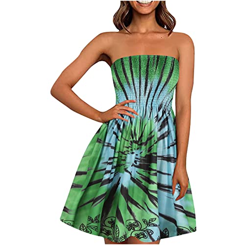 EMATOP Damen Boho Kleid Bandeau Sommerkleid Elegant Kurz Freizeitkleid Trägerlos Ärmellos Party Strandkleid Cocktailkleid Farbverlauf Blumen Druck Minikleid Stretch Hohe Taille Faltenkleid EMATOP Damen Boho Kleid Bandeau Sommerkleid Elegant Kurz Freizeitkleid Trägerlos Ärmellos Party Strandkleid Cocktailkleid Farbverlauf Blumen Druck Minikleid Stretch Hohe Taille Faltenkleid von EMATOP