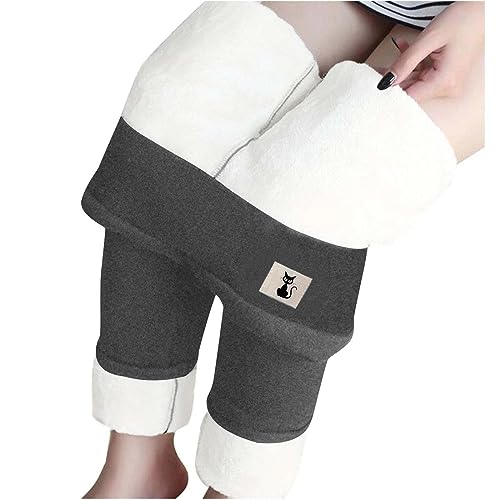 EMATOP Damen Thermo Leggings Innen-Fleece Yogahose Basic Blickdicht Thermoleggins Warm Gefüttert Sportleggings High Waist Sport Thermohosen Lang Baumwolle Jogginghose für Herbst Winter von EMATOP