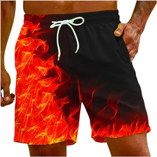 EMATOP Kurz Badehose für Herren Hawaii Swimming Shorts Schnelltrocknend Sport Strandshorts Bunte Neuartige Drucke Badeshorts Elastische Taille Bermuda Short mit Taschen Sportshorts für Männer von EMATOP