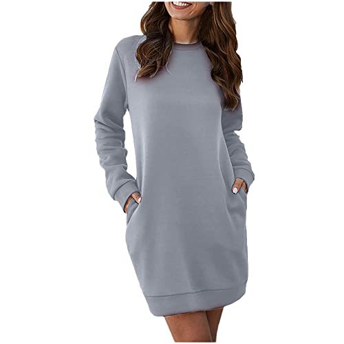 EMATOP Strickkleid Damen Pulloverkleid Lange Winterkleid Pullover Herbst Winter Warme Minikleid Abendkleid Knielang Lässig Mode Sweatkleid Stickerei Pulli Elegant Weihnachtskleid Partykleid von EMATOP