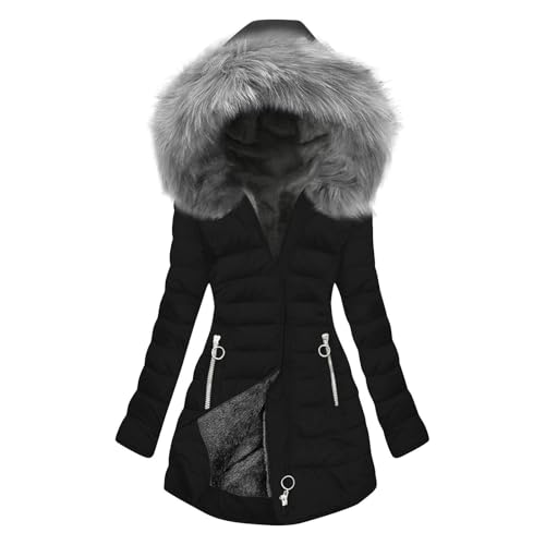 EMATOP Winterjacke Damen Lange Warm Fleecejacke Langarm Elegant Wintermantel Lässig Einfarbig Steppjacke mit Kapuze Parka Jacke Bequemes Gefüttert Winterparka Mantel Winddicht Outdoorjacke EMATOP Winterjacke Damen Lange Warm Fleecejacke Langarm Elegant Wintermantel Lässig Einfarbig Steppjacke mit Kapuze Parka Jacke Bequemes Gefüttert Winterparka Mantel Winddicht Outdoorjacke von EMATOP