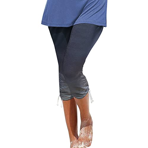 EMATOP befristetes Angebot des Tages Capri Leggings Damen 3/4 Lang Yogahose High Waist Blickdicht Jogginghose Sommer Baumwolle Sporthose Kurze Elegant Sommerhose Casual Einfarbig Strandhose Sweathose von EMATOP