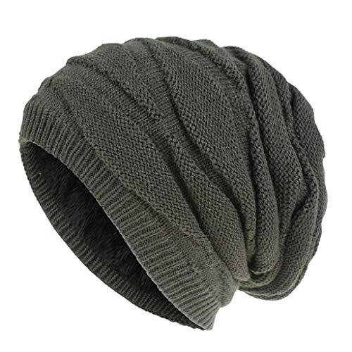 Strickmütze Damen Herren Wintermützen Winter Warm Weiche Beanie Mütze Street Style Hat Frauen Gefütterte Haube Einheitsgröße Einfarbig Herbstmütze Schal Winddicht Turban Weihnachten von EMATOP