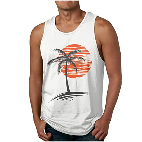 Tank Top Herren Sommer Ärmelloses Muskelshirts Casual Sport Tshirt Baumwolle Leicht Unterhemd Shirt Fitness Trägershirts Tops Hawaii Tanktop Oberteile Laufshirt befristetes Angebot Heute Amazon von EMATOP