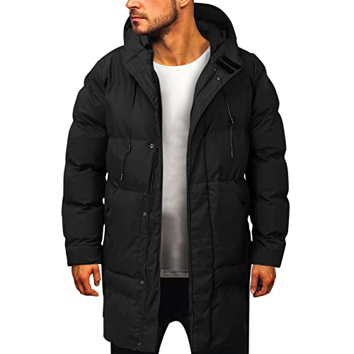 EMAlusher Winterjacke Herren Schwarz Wasserdicht Winddicht Herrenjacken Modern Fit Jacket Warmer Elegant Workwear Mit Kapuze/ohne Kapuze Outdoorjacke Fur Winter Herbst Frühling von EMAlusher