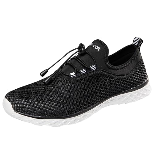 Freizeitschuhe Damen, Freizeitschuhe Damen Schwarz, Mesh Atmungsaktiv Komfortabel Walkingschuhe Outdoors Laufschuhe Soft Sole Freizeitschuhe Mode Turnschuhe Fitnessschuhe Joggingschuhe von EMAlusher