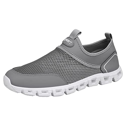 Sneakers Herren Weiss, Joggingschuhe Herren, Komfortabel Walkingschuhe Mesh Atmungsaktiv Laufschuhe Soft Sole Freizeitschuhe Trendy Turnschuhe Tennisschuhe Fitnessschuhe Joggingschuhe von EMAlusher