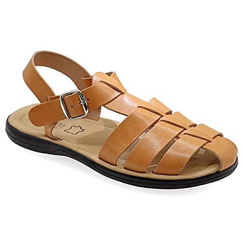 44 Beige Emmanuela Bequeme antike griechische Sandalen aus Leder für Herren, gepolsterte Einlegesohle Handgefertigte Ledersandalen, hochwertige verstellbare Sommerschuhe mit Schnalle von EMMANUELA handcrafted for you