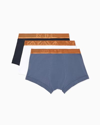 EMPORIO ARMANI Herren 3-Pack Trunk Badehose, Bianco/VIN IND/Arman, XXL EMPORIO ARMANI Herren 3-Pack Trunk Badehose, Bianco/VIN IND/Arman, XXL von EMPORIO ARMANI