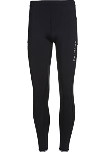 endurance Herren Funktionstight Energy M Long Tights I Laufhose Leggings aus Recycling Polyester 1001 Black L von endurance