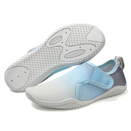 ENEN Farbverlaufs Stil Barfuss Schuhe Damen, Paare Wasserschuhe Strandschuhe Schwimmschuhe Aquaschuhe mit Drainageloch, Sommer Atmungsaktiv Outdoor Sport Traillaufschuhe von ENEN