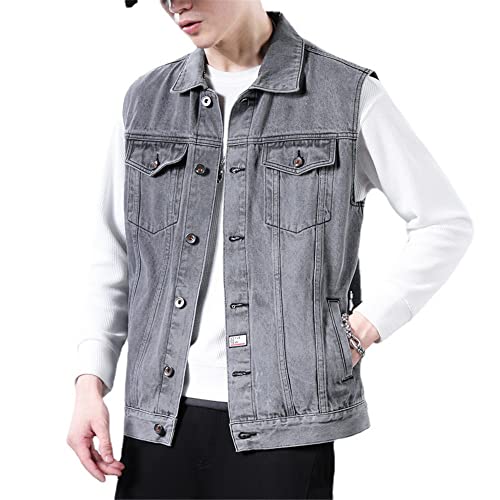 ENEN Herren Denim Vest Weste Retro-Jeansweste Ärmellos, Oberbekleidung Multi-Pocket Outdoor Fotografie Angeln Camping Weste Reisen Wandern Gilet Jacke von ENEN