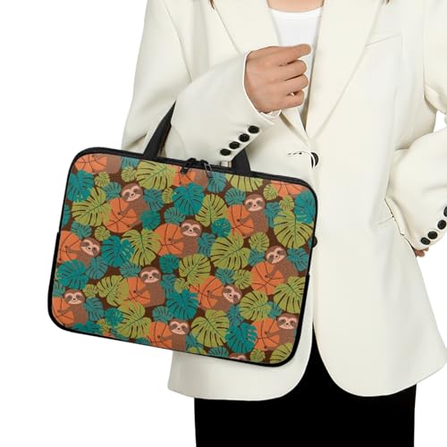 ENEN Laptoptasche 10-17 Zoll, Laptop-Taschen, Faultier Druck Laptop Tasche Business Büro Arbeit Computertasche, Schlanke Notebook Tasche für Herren Frauen (10 Zoll,Basketbälle) von ENEN