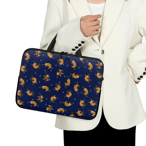 ENEN Laptoptasche 10-17 Zoll, Laptop-Taschen, Faultier Druck Laptop Tasche Business Büro Arbeit Computertasche, Schlanke Notebook Tasche für Herren Frauen (10 Zoll,Dunkelblau) von ENEN