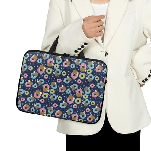 ENEN Laptoptasche 10-17 Zoll, Laptop-Taschen, Faultier Druck Laptop Tasche Business Büro Arbeit Computertasche, Schlanke Notebook Tasche für Herren Frauen (13 Zoll,Desserts) von ENEN