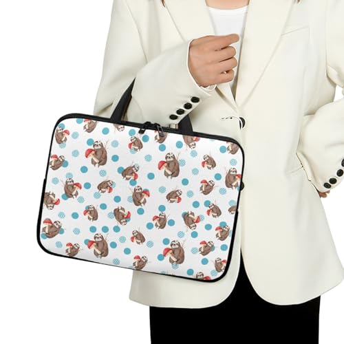 ENEN Laptoptasche 10-17 Zoll, Laptop-Taschen, Faultier Druck Laptop Tasche Business Büro Arbeit Computertasche, Schlanke Notebook Tasche für Herren Frauen (13 Zoll,Pilz) von ENEN