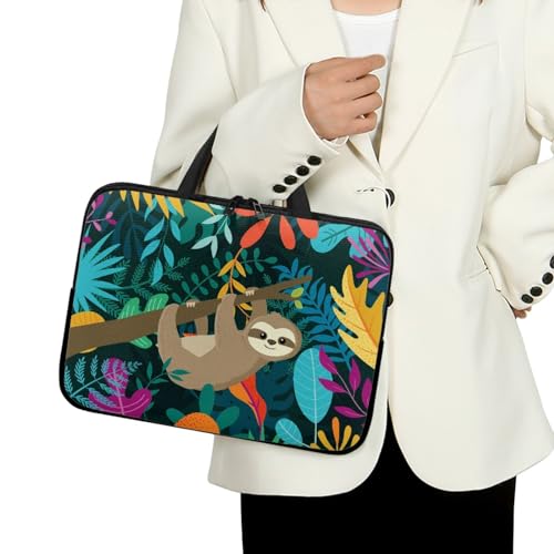 ENEN Laptoptasche 10-17 Zoll, Laptop-Taschen, Faultier Druck Laptop Tasche Business Büro Arbeit Computertasche, Schlanke Notebook Tasche für Herren Frauen (15 Zoll,Faultier) von ENEN