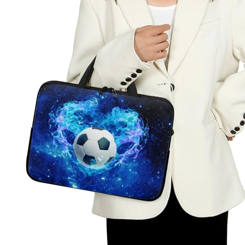 ENEN Laptoptasche 10-17 Zoll Laptop-Taschen, Fußball Druck Laptop Tasche Business Büro Arbeit Computertasche, Schlanke Notebook Tasche für Herren Frauen (10 Zoll,Blau) von ENEN