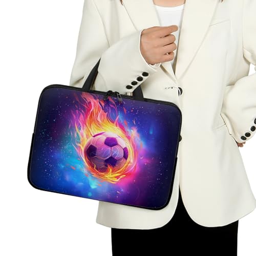 ENEN Laptoptasche 10-17 Zoll Laptop-Taschen, Fußball Druck Laptop Tasche Business Büro Arbeit Computertasche, Schlanke Notebook Tasche für Herren Frauen (17 Zoll,Meteorit) von ENEN