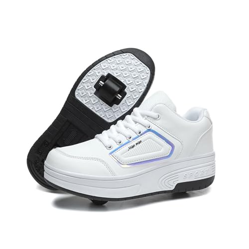 ENEN Schuhe mit Rollen für Jungen Mädchen Skateboardschuhe mit 2 Rollen Skateboardschuhe für Sportschuhe Outdoorschuhe Rollschuhe Kinder 2-in-1-Sneakers -999 von ENEN