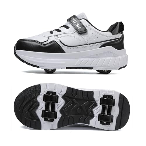 ENEN Schuhe mit Rollen für Jungen & Mädchen, Turnschuhe mit Rollen Versenkbarer, Outdoor Fashion Straße Schuhe mit Rollen Kinder, 2-in-1 Roller Schuhe Turnschuhe mit 4 Rollen von ENEN