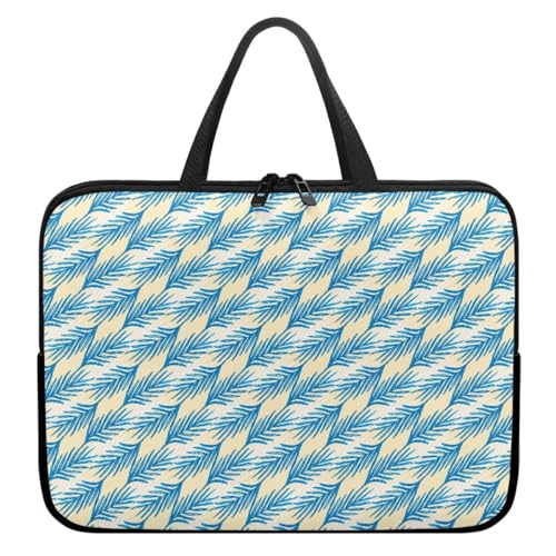 ENEN Wasserdicht Laptoptasche 3D Blatt Laptop Taschen, Laptop Tasche Business Büro Arbeit Computertasche, Schlanke Notebook Tasche für Herren Frauen (12’’,Blau) von ENEN