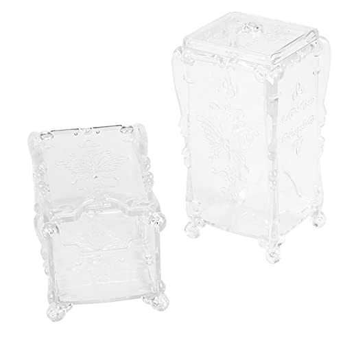 ENERRGECKO 2Pcs Makeup Cotton Pad Organizer Schmetterling Fancy Aufbewahrungsbox für Nail Art Wipe Cotton Makeup Tools, Transparent Weiß von ENERRGECKO