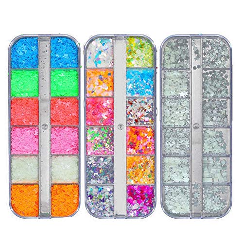 ENERRGECKO Luminous Effect 3D Nagelaufkleber Glitter Nail Art Dekoration Aufkleber ManiküRe Tipps Tool Nail Design ZubehöR von ENERRGECKO